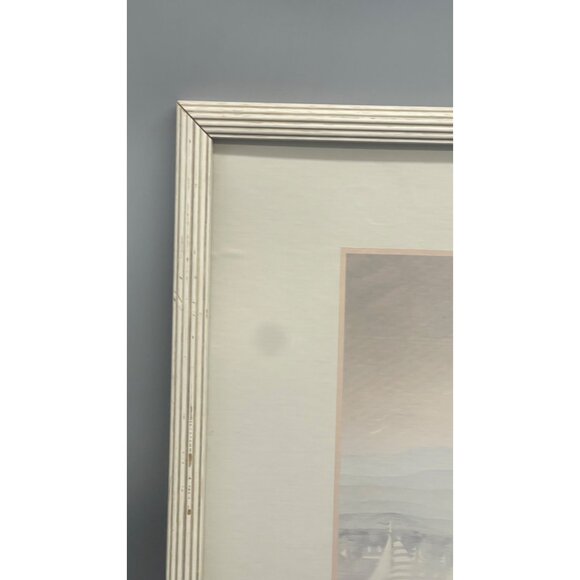 Signed Sailboat Artwork By Nigel Hemming In White Wood Frame glass water READ - Picture 10 of 12